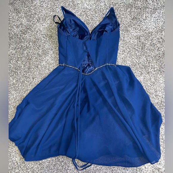 Amelia Couture size 4/medium/small navy blue formal dress. - Picture 2 of 4